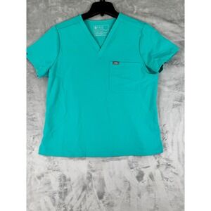 FIGS Catarina Petite Scrub Top Teal Green V-Neck Short Sleeve Medical PO#5355